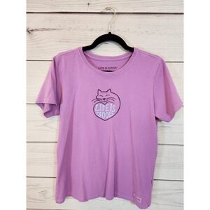 Life Is Good Womens Purple Cotton Stretch Short Sleeve Crusher Tee Shirt Size M